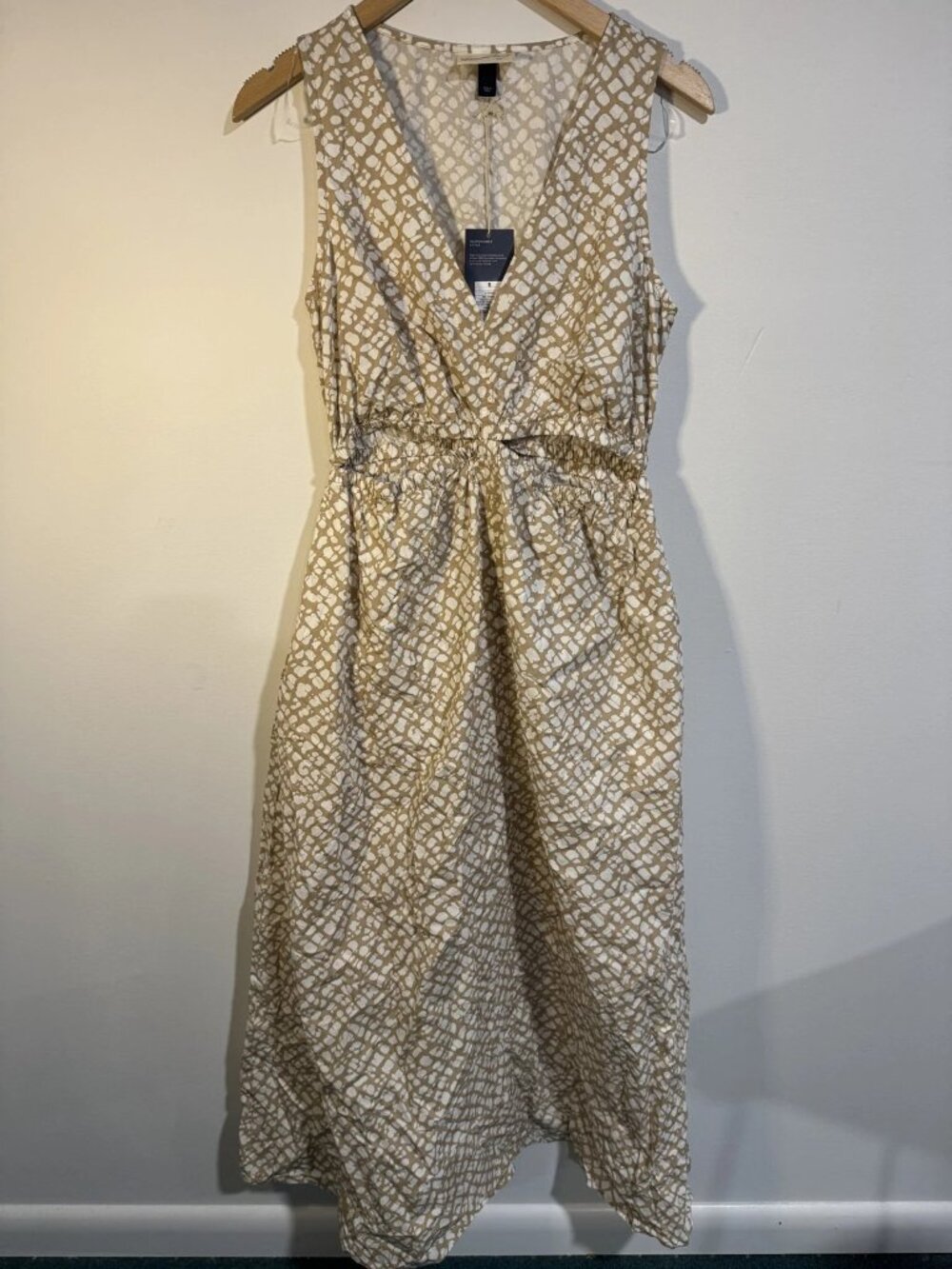Universal Thread Women's Tan Print Midi Dress Sz S NWT